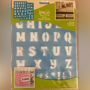 Blue and White Mixed Media Alphabet Stencils